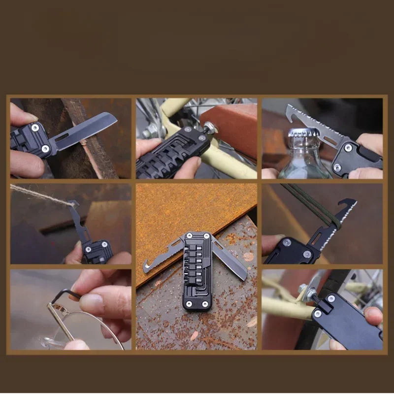 BHBT Mini Multitool Folding Knife with Screwdrivers for EDC and Camping