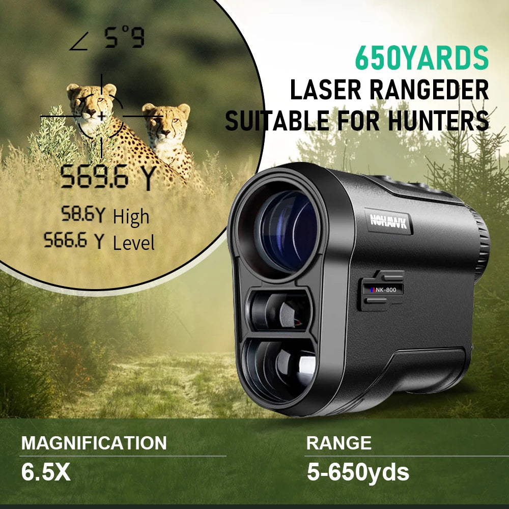 NOHAWK Hunting Laser Rangefinder 600M/1000M – Rechargeable with Slope Compensation