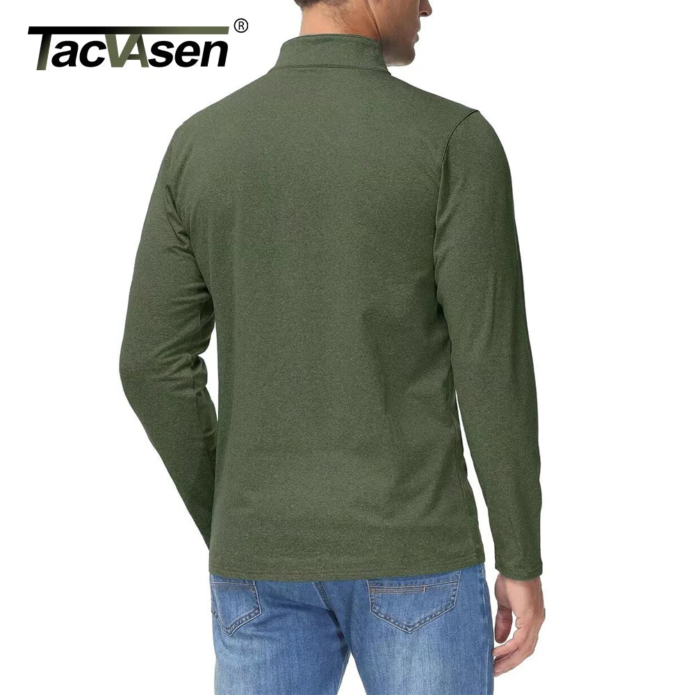 TACVASEN Men's 1/4 Zip Thermal Sports Sweater - Breathable Athletic Pullover for Gym & Outdoor Activities