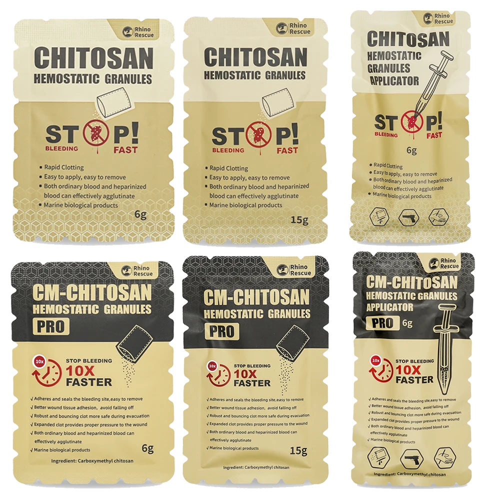 RHINO RESCUE Chitosan Hemostatic Gauze – Rapid Bleeding Control for Emergency Trauma Care