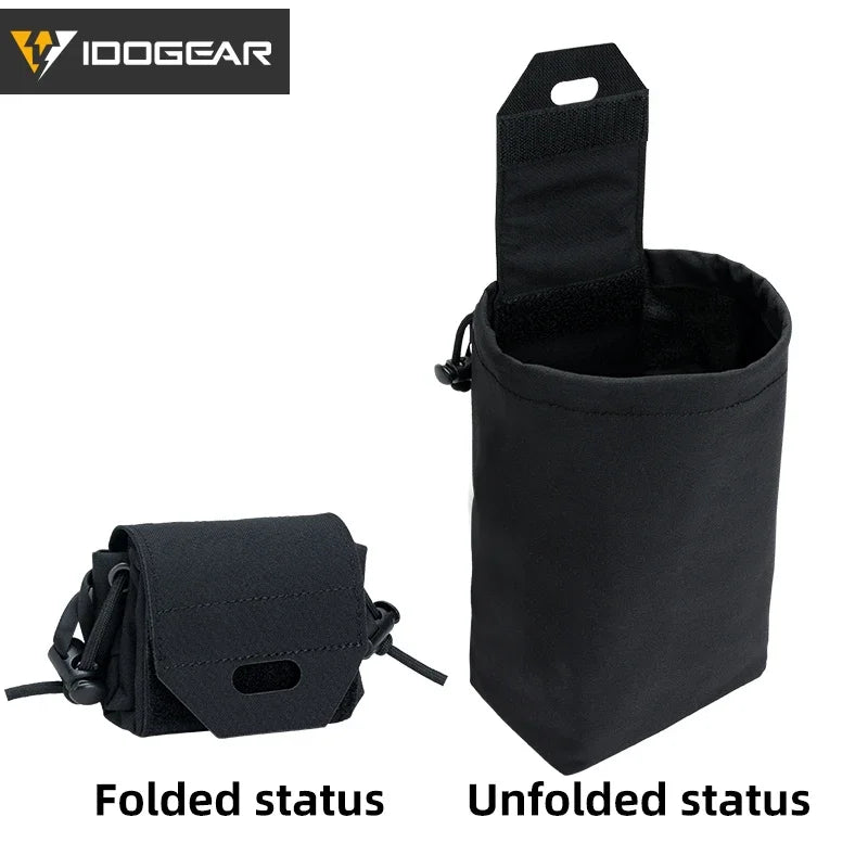 IDOGEAR Tactical Foldable Dump Pouch – MOLLE-Compatible Mini Drop Pouch for Hunting & Outdoor Use
