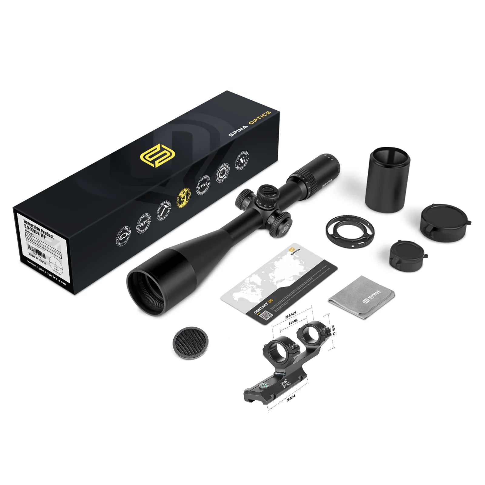 SPINA OPTICS WolfChase 5.5-22x56 FFP Rifle Scope – Long-Range Tactical Optic for Hunting