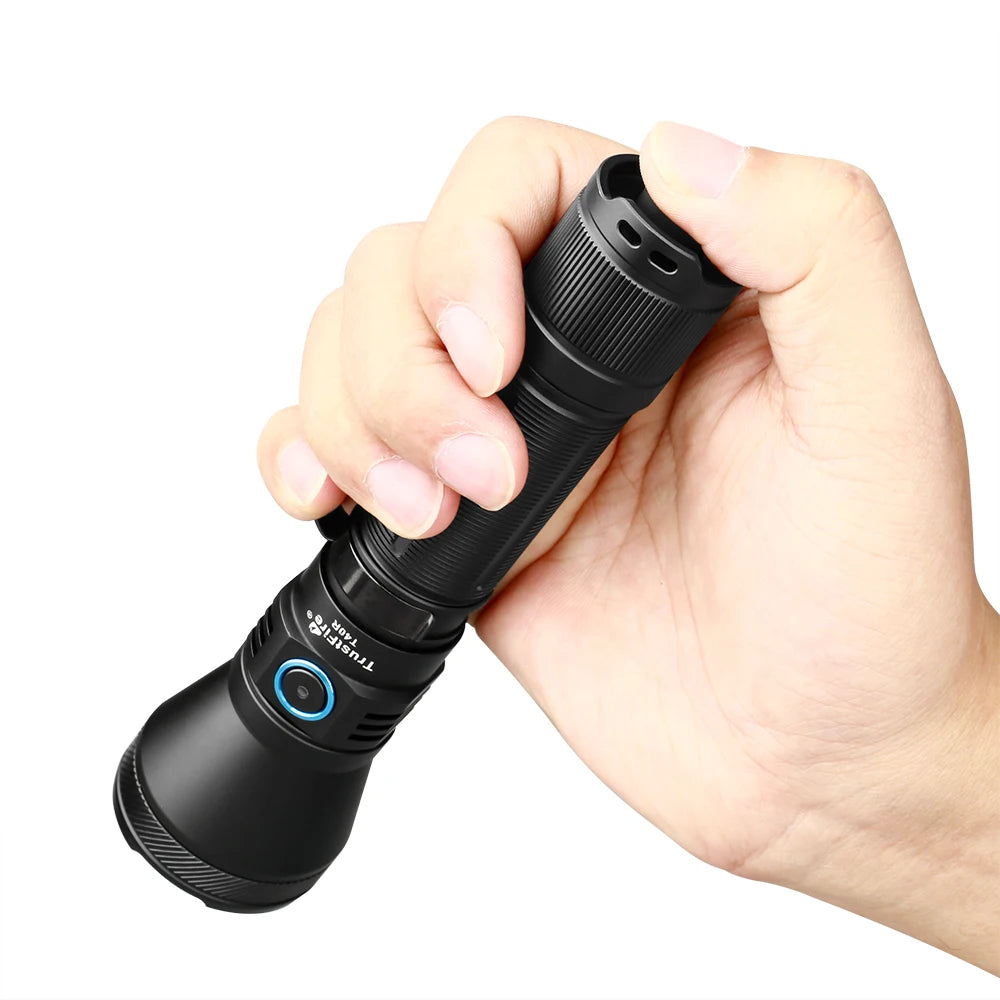 TRUSTFIRE T40R Tactical Rechargeable Flashlight – 1800LM, 550m Beam, USB-C, IP68 Waterproof