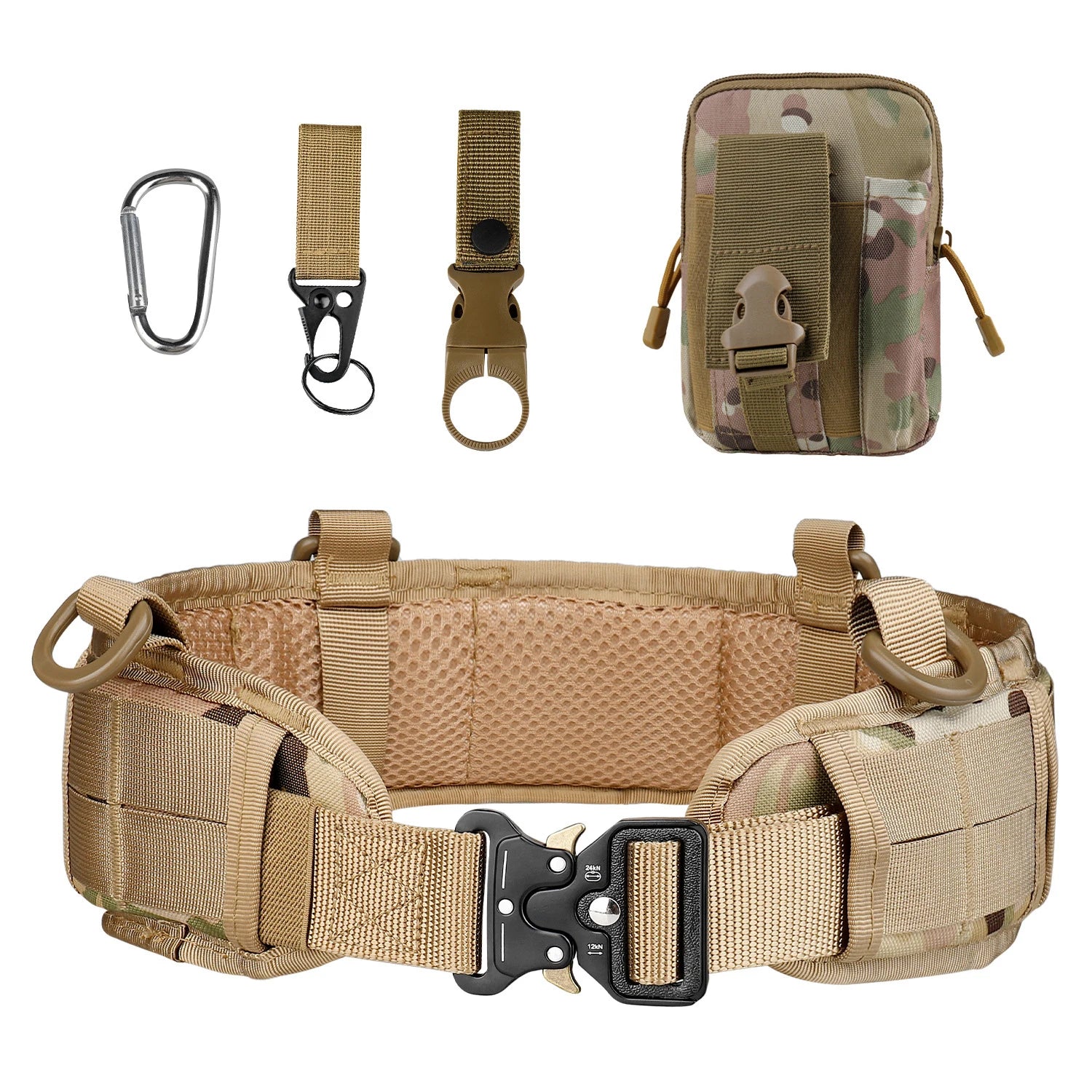 JSJM Tactical Belt Adjustable Padded Belt for Hunting and Outdoor Use
