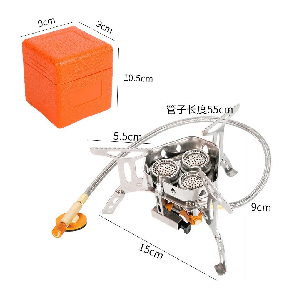 TARKA 3 Heads Gas Stove – Folding 5800W Camping Burner for Outdoor Cooking & BBQ