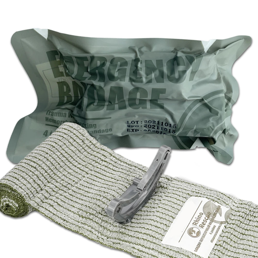 RHINO RESCUE Israeli Style Emergency Bandage 4/6" Tactical Trauma Wound Dressing