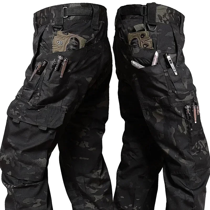 Men’s Outdoor Tactical Hunting Set – Waterproof Camo Sweatshirt & Cargo Pants, Durable, Pockets