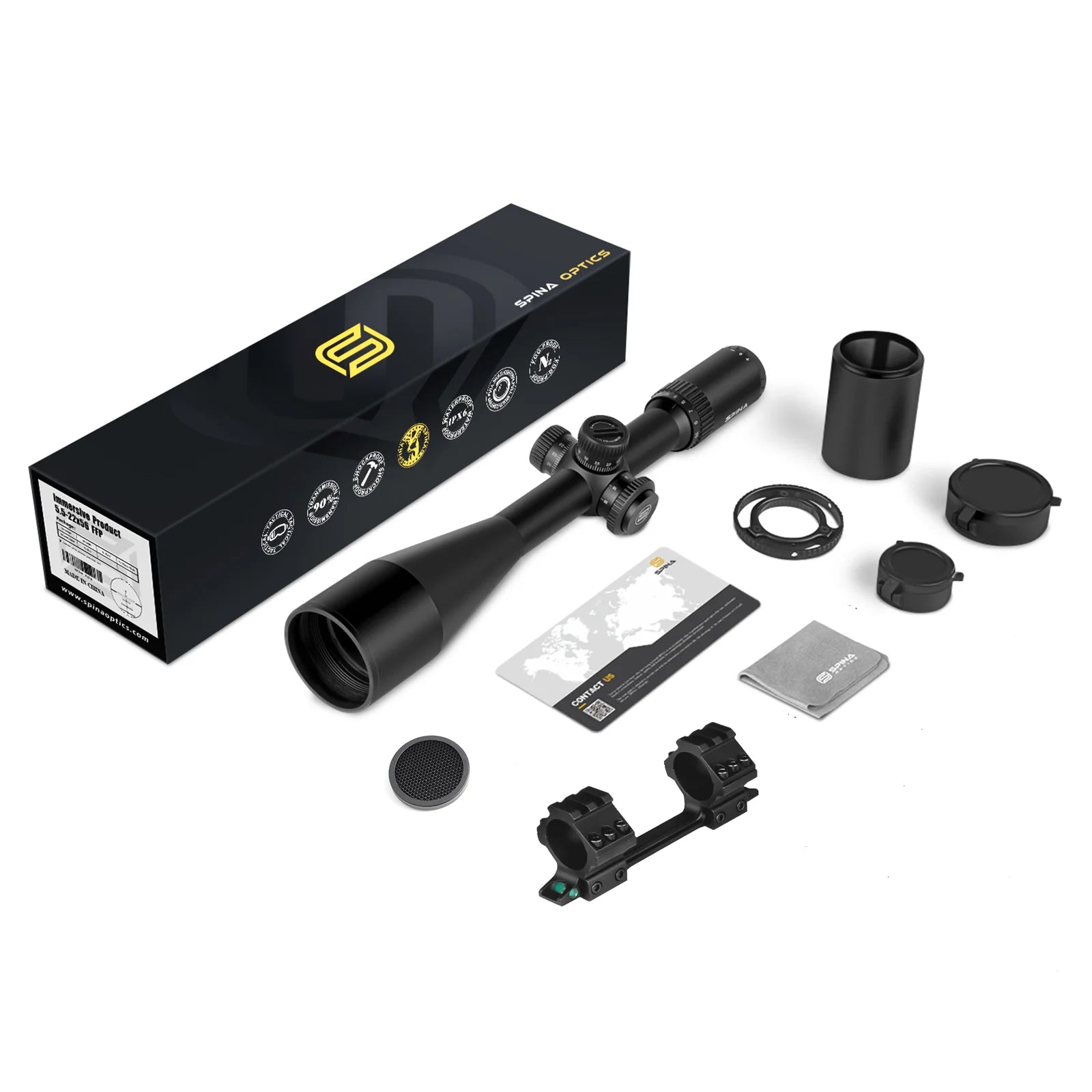 SPINA OPTICS WolfChase 5.5-22x56 FFP Rifle Scope – Long-Range Tactical Optic for Hunting