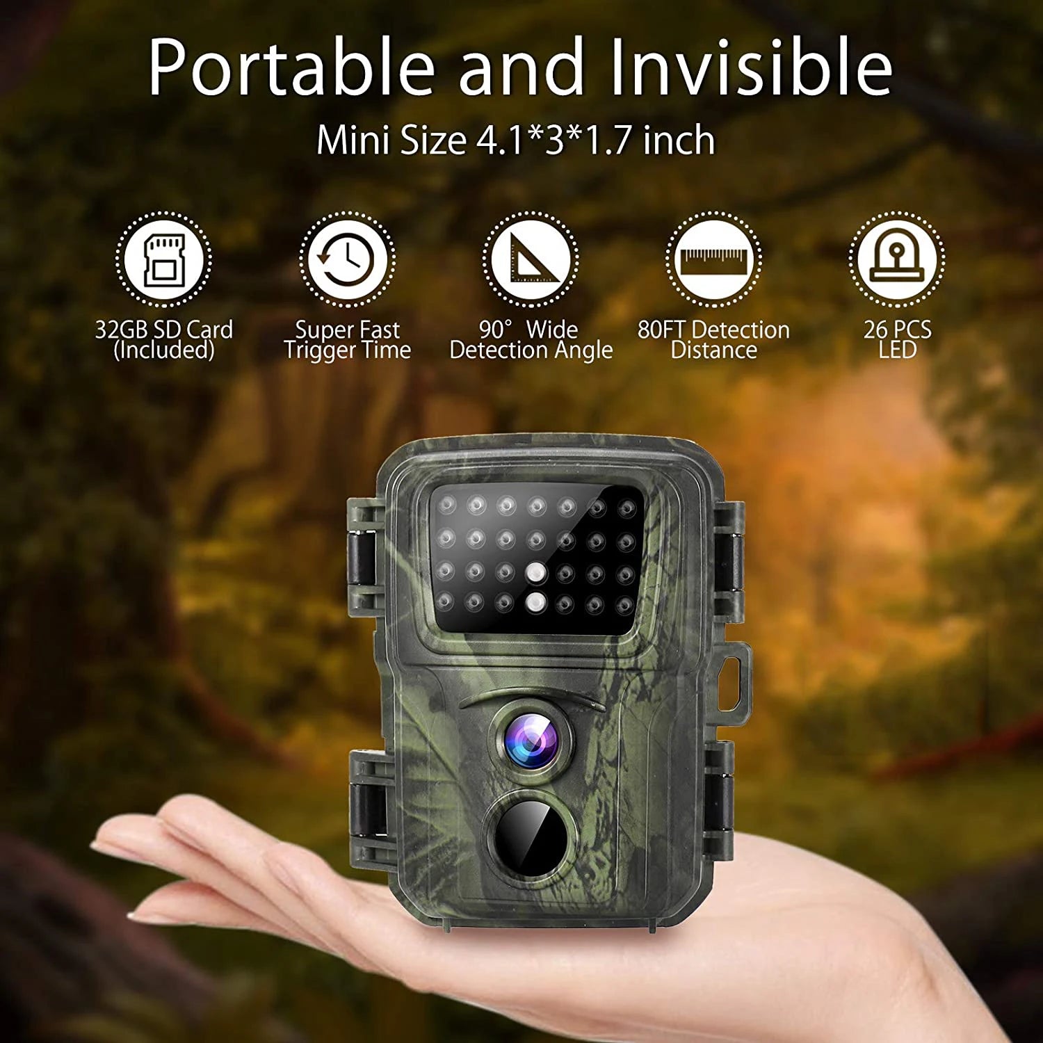 SUNTEKCAM MINI600 20MP 1080P Trail Camera – Mini Hunting Camera with Night Vision and Waterproof Design