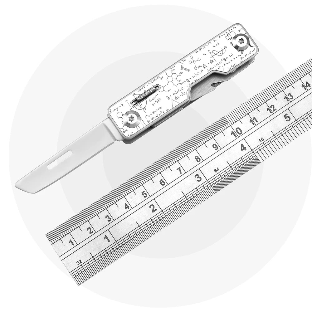 FLISSA 9-in-1 Stainless Steel Folding Multitool Knife Compact Pocket Tool for Camping