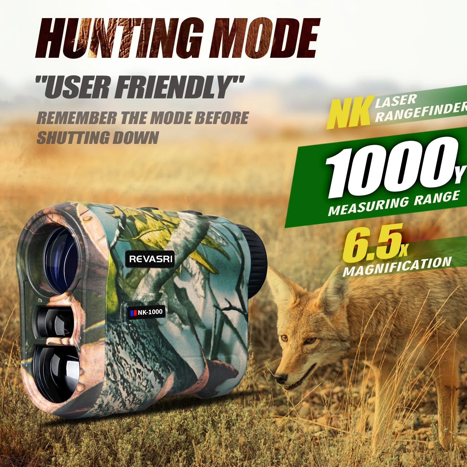 REVASRI 600M/1000M Hunting Laser Rangefinder – Distance, Angle & Speed Measurement for Hunting