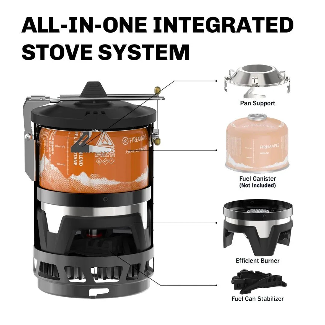 FIRE MAPLE FMS-X2 PRO Cooking System - 2200W All-in-One Gas Stove with 1L Pot for NZ Hunting Expeditions