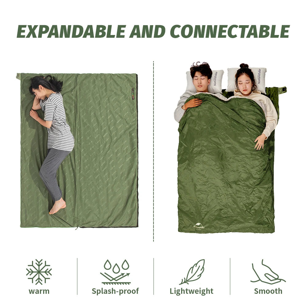 NATUREHIKE LW180 Ultralight Cotton Sleeping Bag for Spring Summer Camping Hiking Outdoor