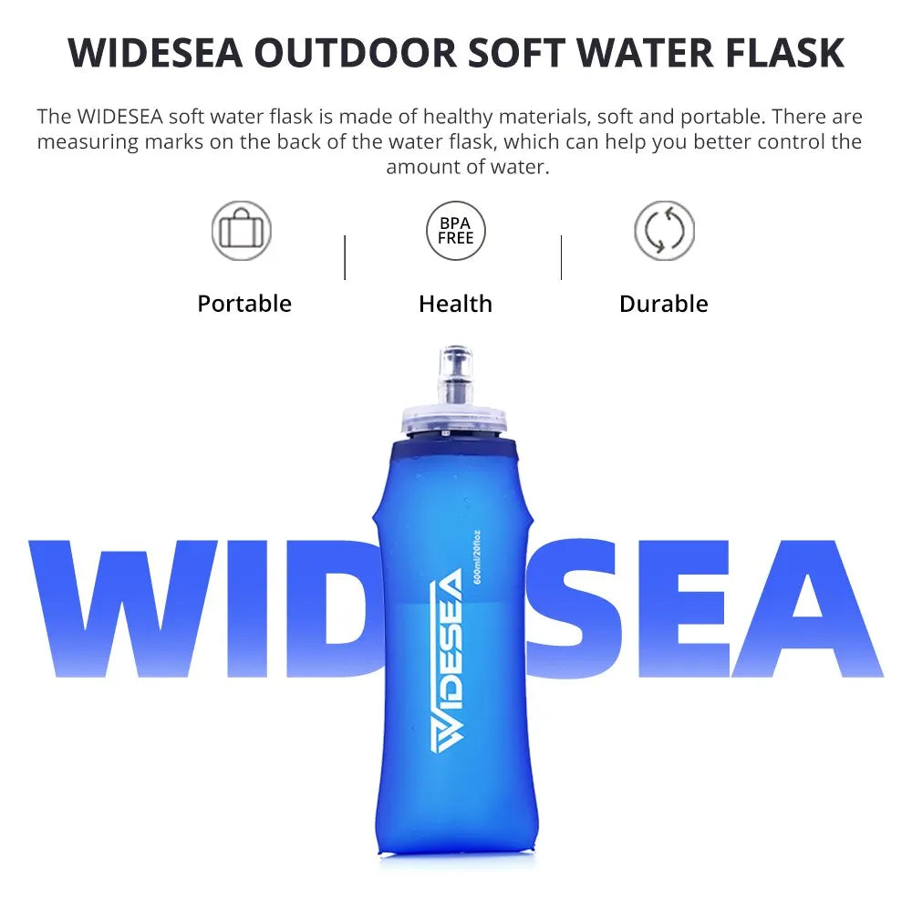 WIDESEA 600ml Soft Water Bottle – Lightweight Folding Hydration Flask for Outdoor Sports
