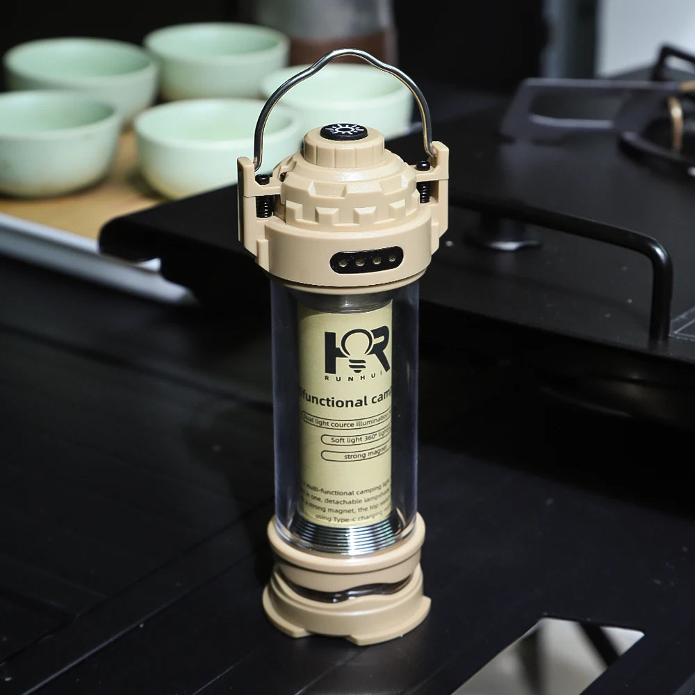 KRC CAMP Outdoor LED Camping Light – Portable Lantern with Tripod & USB Charging