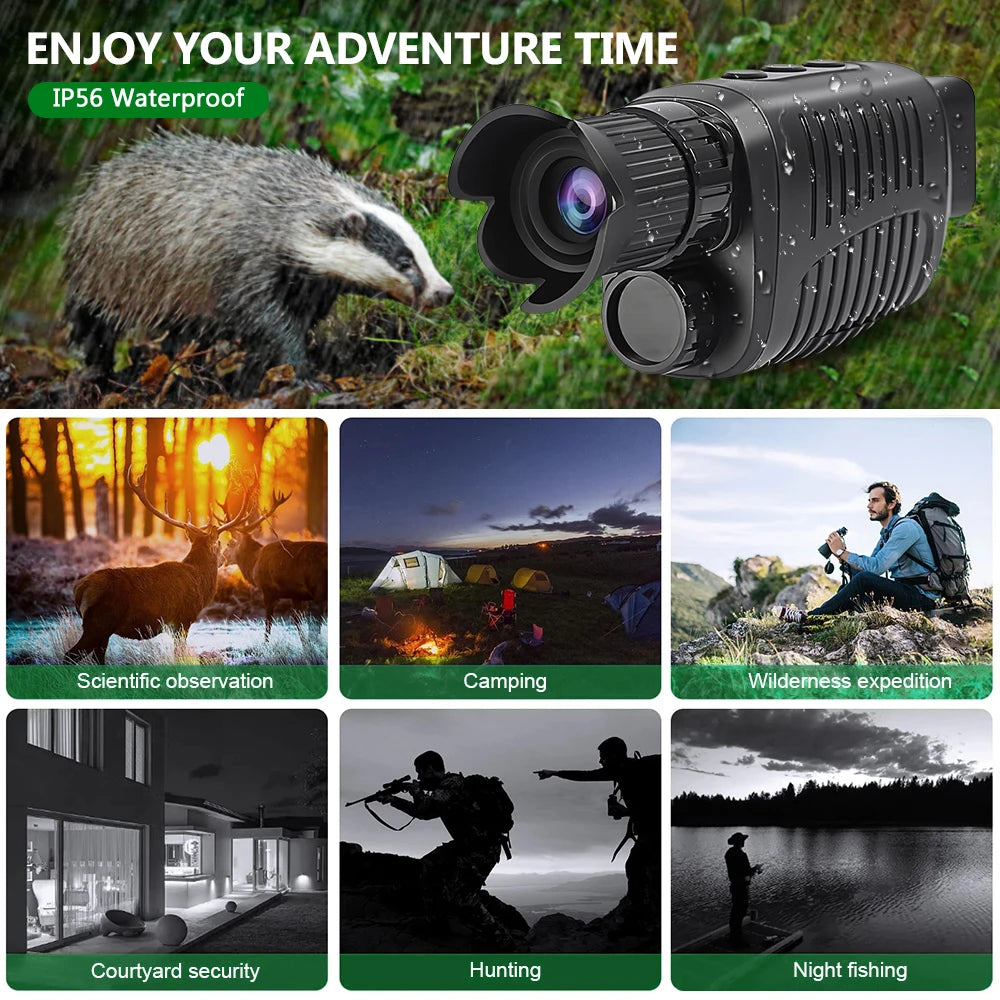 MITHRAS 1080P Night Vision Monocular – 5X Zoom, 300m Range for Hunting & Outdoors
