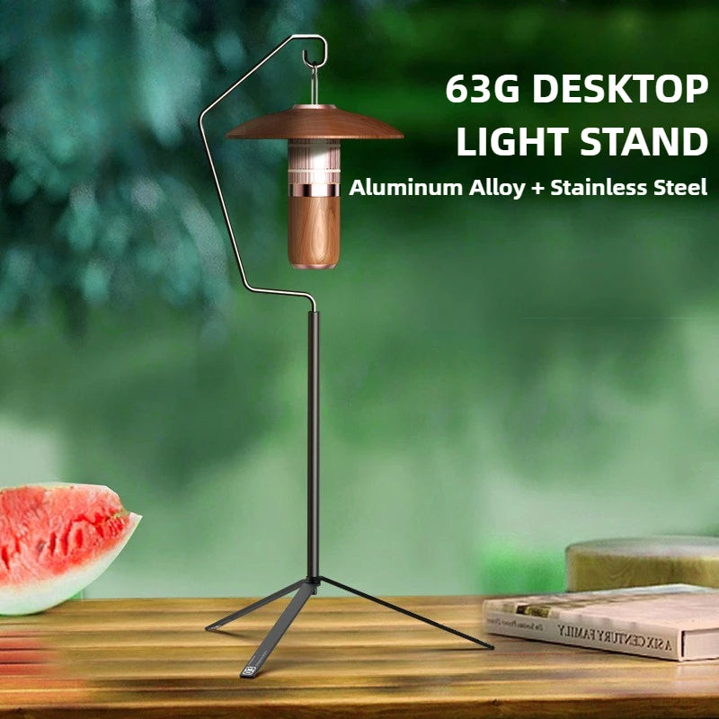 Lightweight Aluminium Desktop Light Frame - Portable Camping Tripod with Hanging Hook
