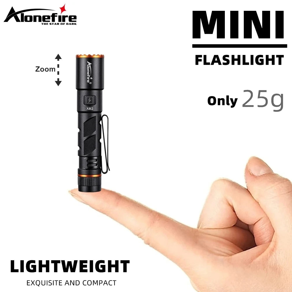 ZOOM Mini EDC Rechargeable LED Pen Flashlight 450LM Magnet