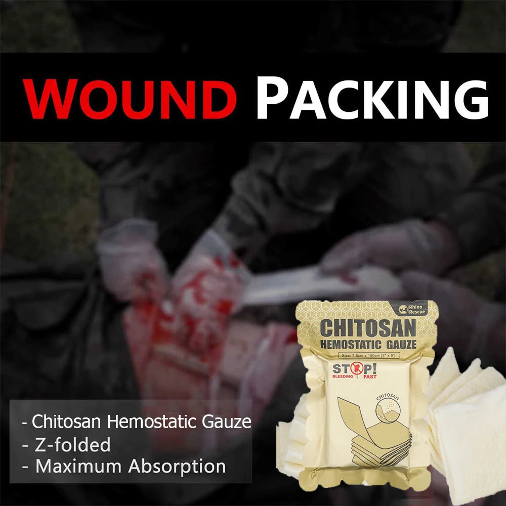 RHINO RESCUE Chitosan Hemostatic Gauze – Rapid Bleeding Control for Emergency Trauma Care