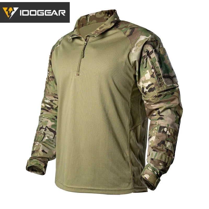 IDOGEAR UFS Tactical Shirt – BDU Combat Shirt with Elbow Pads & MOLLE System