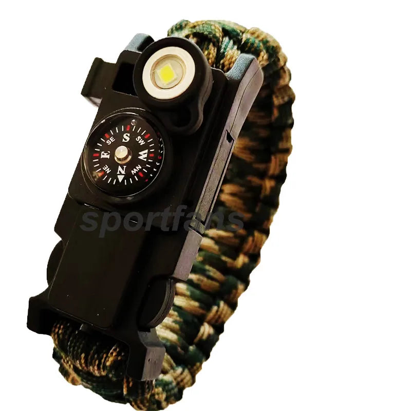 SPORTFANS Waterproof LED Paracord Bracelet – Emergency Survival Cord for Outdoor Adventures