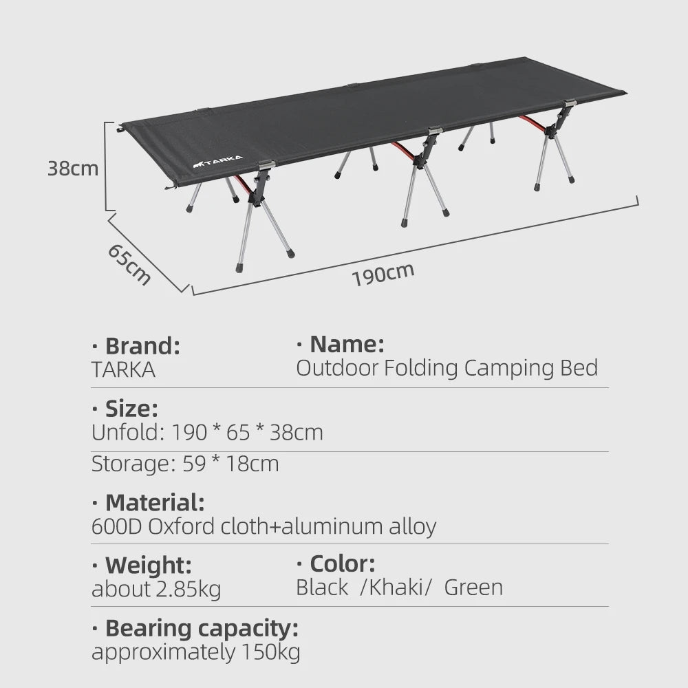TARKA Portable Camping Cot – Lightweight Collapsible Sleeping Bed for Hiking & Backpacking