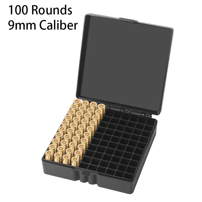 AIRSSON Bullet Box – 50/99 Round Ammo Storage Case for 9mm, .223/5.56mm, 7.62x39mm