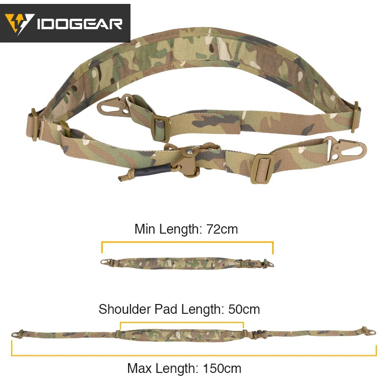 IDOGEAR 2-Point Tactical Sling – Quick Adjustable Combat Strap for Hunting & Airsoft