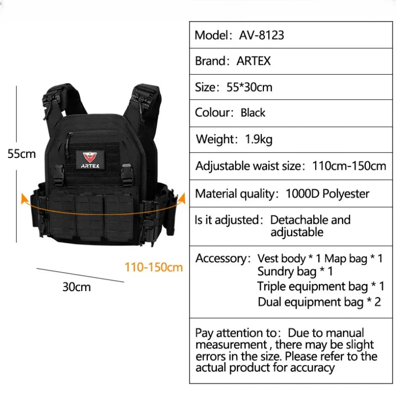 ARTEX Ranger Green Plate Carrier Tactical Vest with Quick Release Molle System