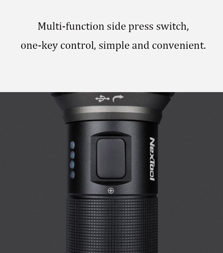 NEXTOOL Rechargeable Flashlight 2000LM LED Torch IPX7