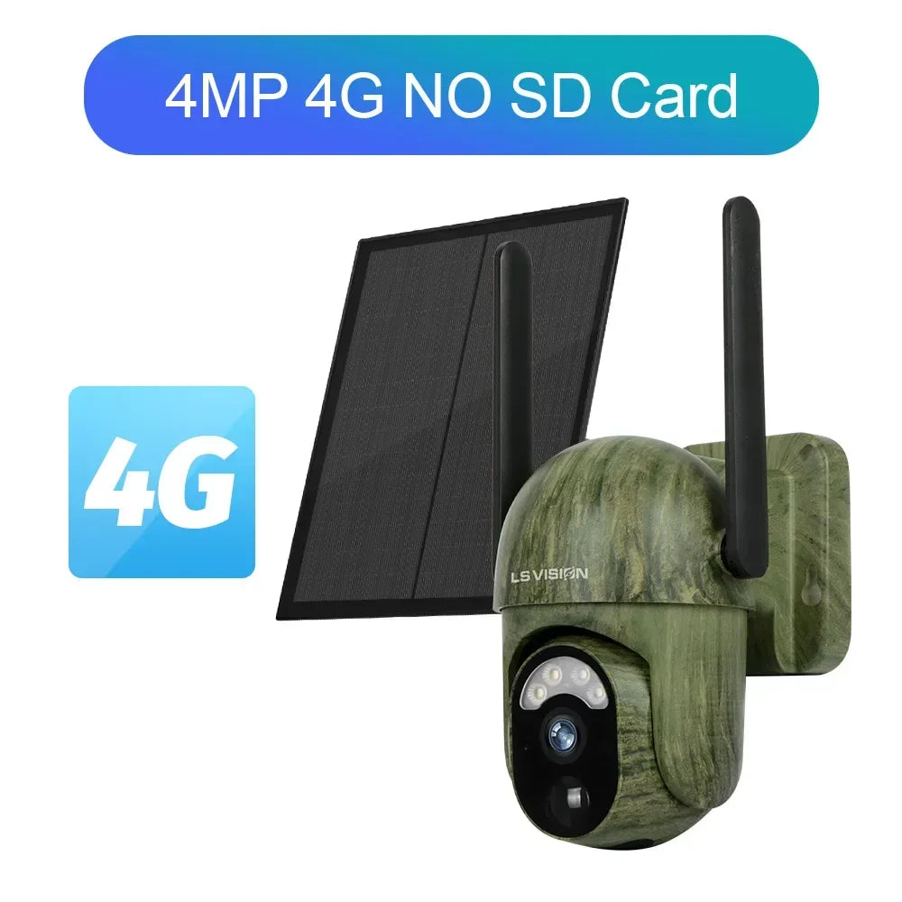 LS VISION 4MP 4G Solar Security Camera – Wireless Outdoor CCTV with 2-Way Talk and Night Vision