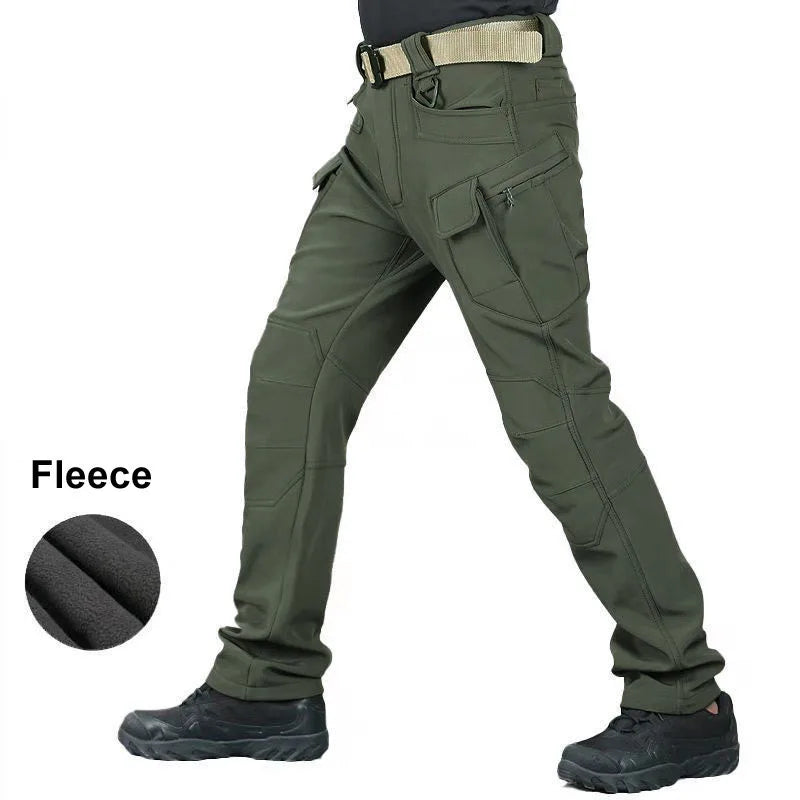 VIKTACTICAL Winter Softshell Thermal Hiking Pants - Fleece-Lined Waterproof Tactical Cargo Trousers