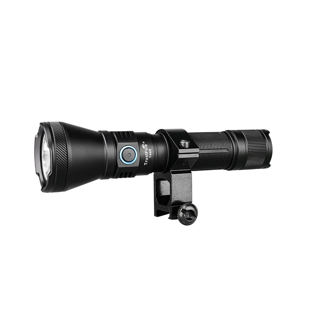 TRUSTFIRE T40R Tactical Rechargeable Flashlight – 1800LM, 550m Beam, USB-C, IP68 Waterproof