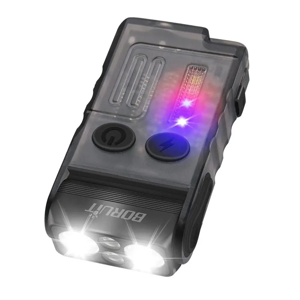 BORUIT V20 USB-C Flashlight 1000lm Rotating Head EDC Torch with Buzzer and Magnet
