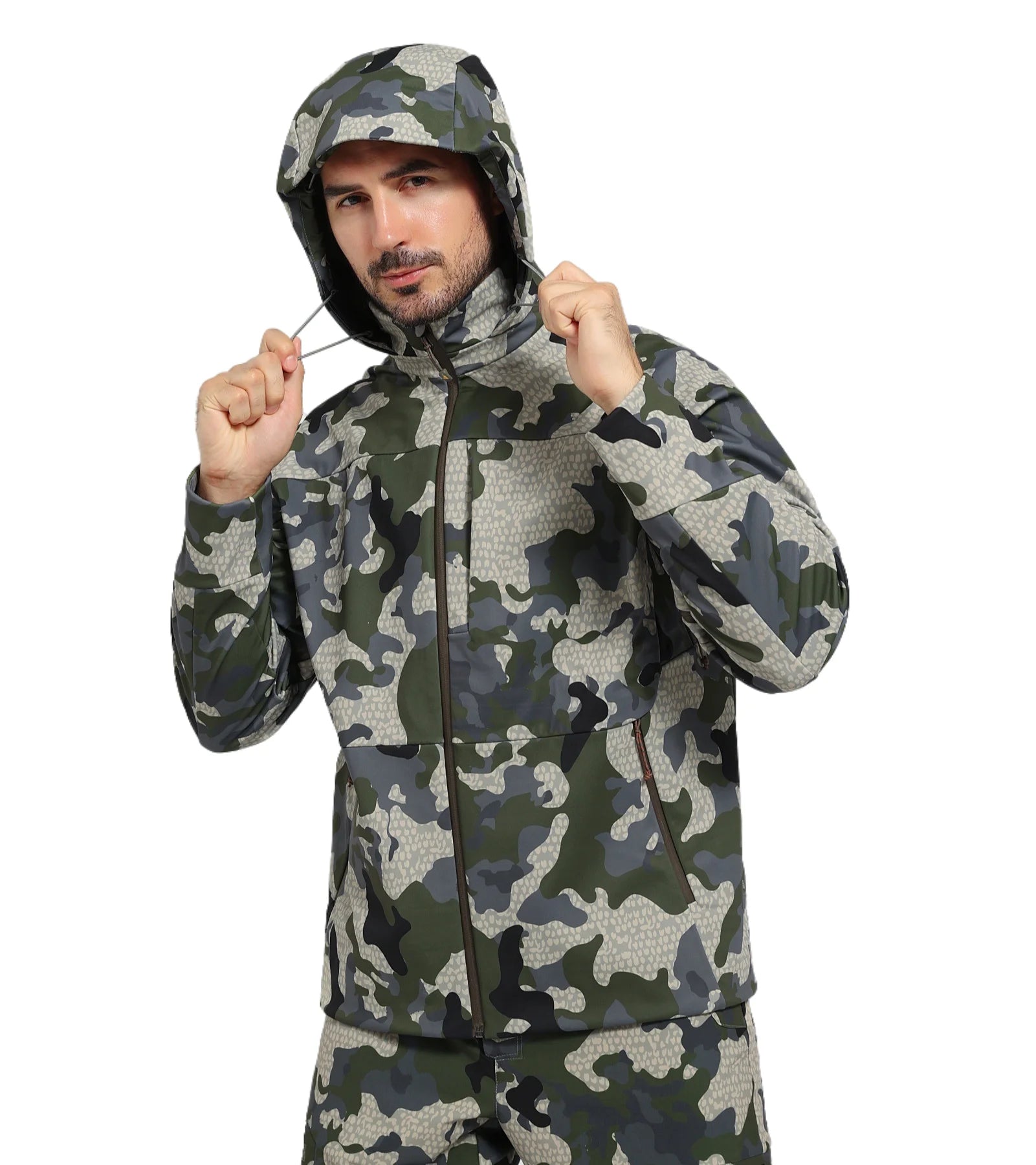 AINFAD Men's Jetstream 3-in-1 Hunting Jacket - Waterproof Windproof Fleece-Lined Lightweight Coat
