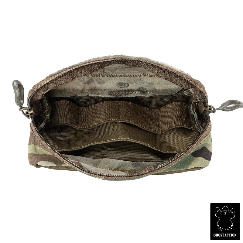GHOST ACTION Tactical Admin Pouch – MOLLE Dual-Zipper EDC Utility Pouch