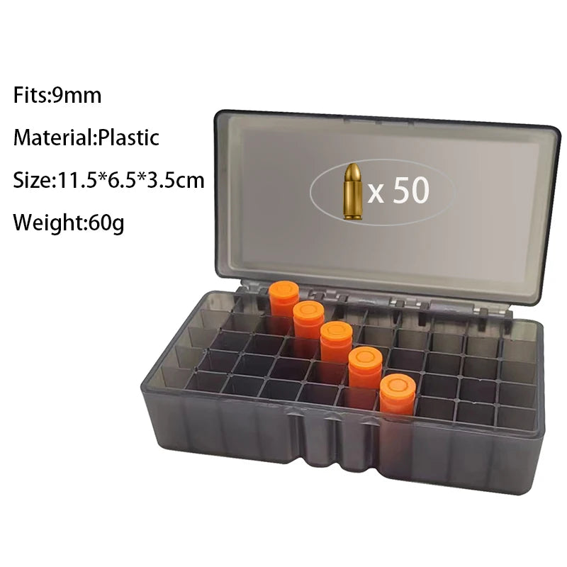 AIRSSON Ammunition Case – 50/100 Round Ammo Storage Box for .38super, 9mm, .223, 7.62x39