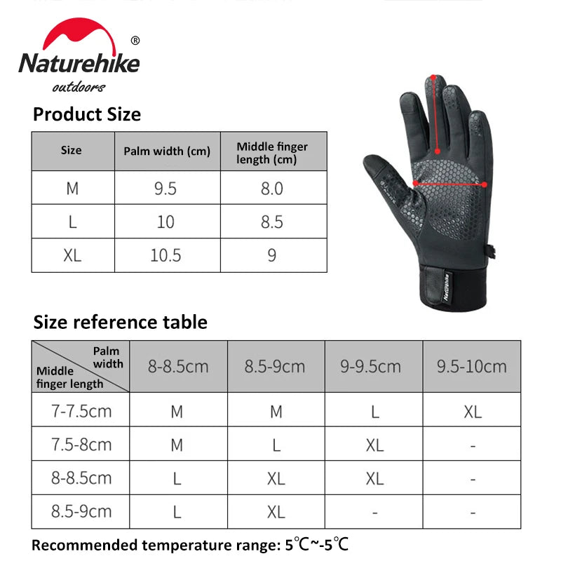 NATUREHIKE GL05 Touch Screen Winter Gloves Waterproof Fleece Outdoor Sports Wear