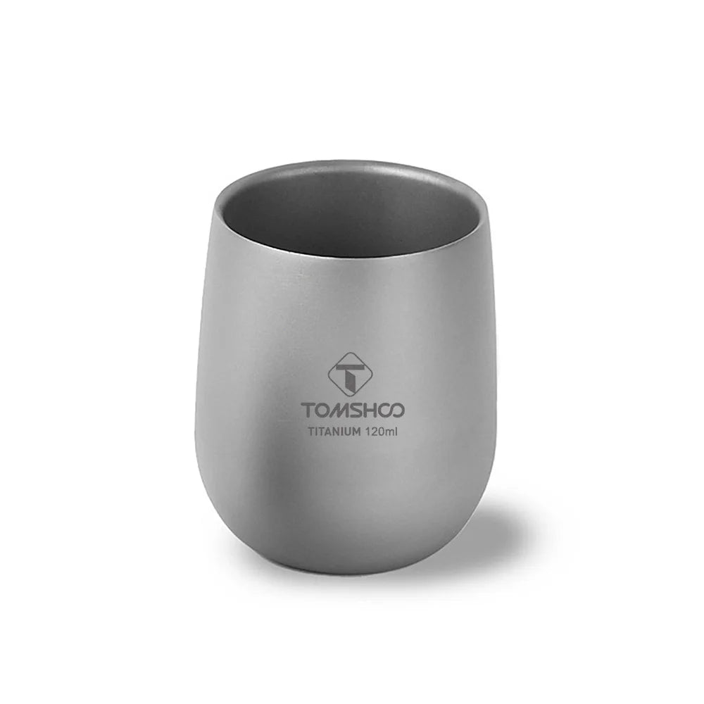 TOMSHOO Titanium Double-Wall Cup – Insulated Drink Cup for Camping & Travel