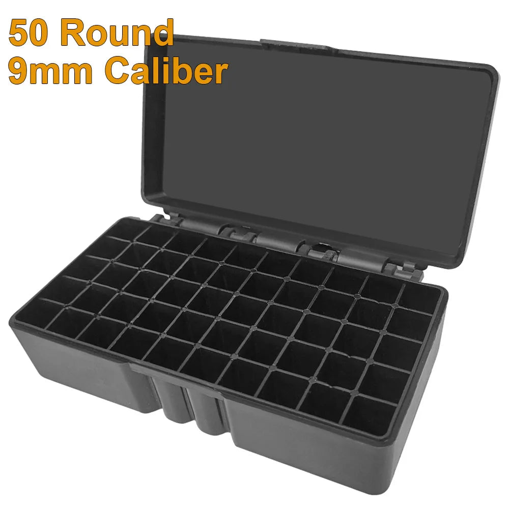 AIRSSON Bullet Box – 50/99 Round Ammo Storage Case for 9mm, .223/5.56mm, 7.62x39mm