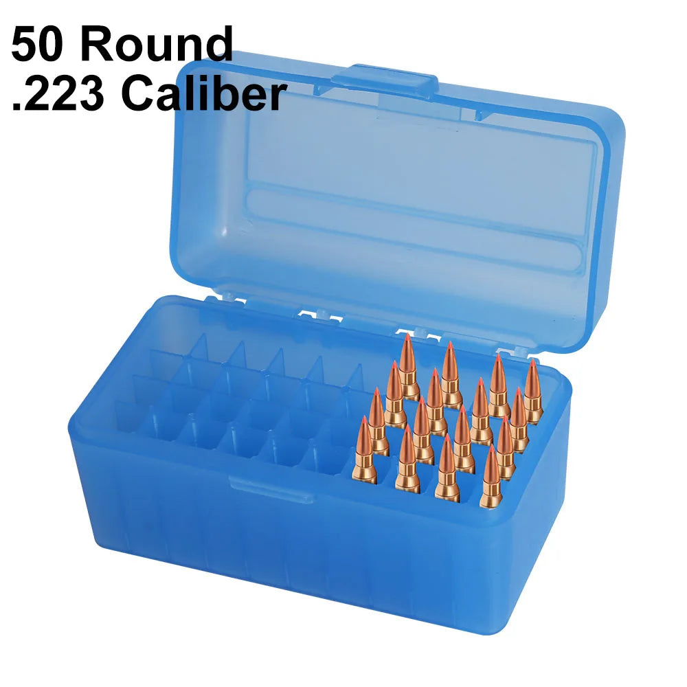 AIRSSON Bullet Box – 50/99 Round Ammo Storage Case for 9mm, .223/5.56mm, 7.62x39mm