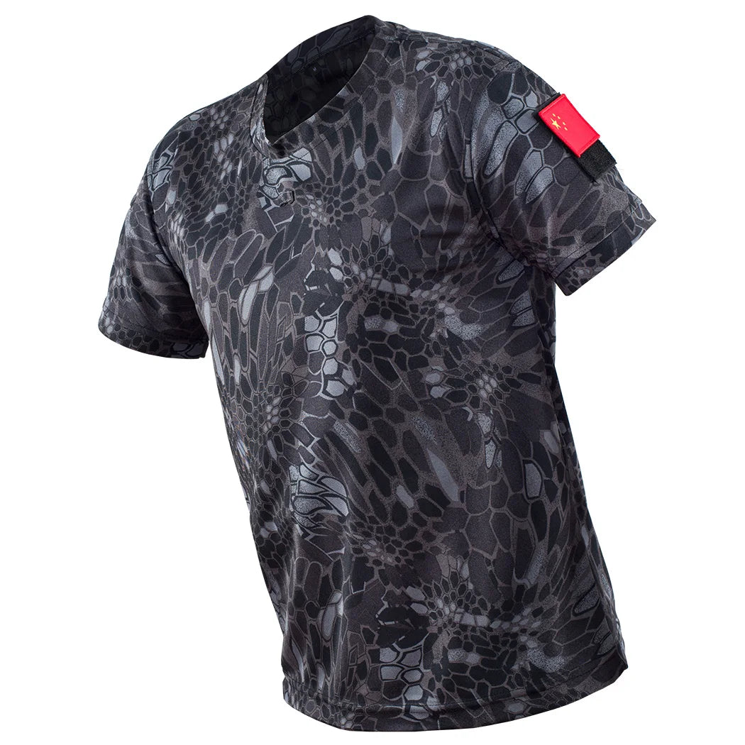 MEGE KNIGHT Men's Quick-Dry Hunting T-Shirt - Breathable Camouflage Top for NZ Summer Expeditions