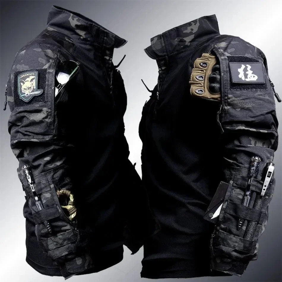 Men’s Outdoor Tactical Hunting Set – Waterproof Camo Sweatshirt & Cargo Pants, Durable, Pockets