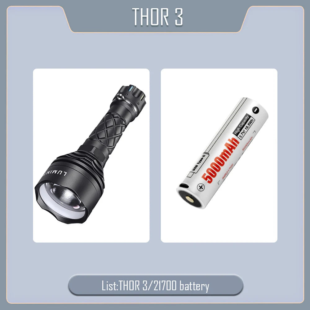 LUMINTOP THOR 3 LEP Flashlight – 2500m Beam Distance High-Intensity Torch for Outdoor Use