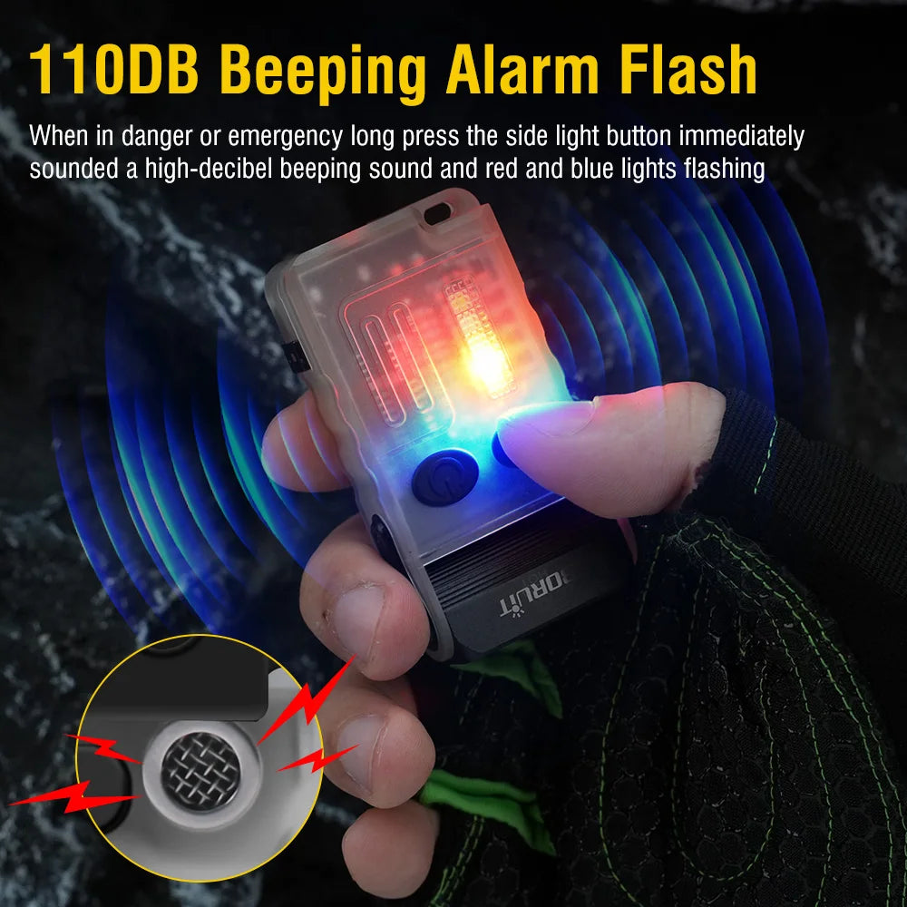BORUIT V20-1 USB-C Flashlight 1000lm UV Light 180° Rotating EDC Torch with Magnet