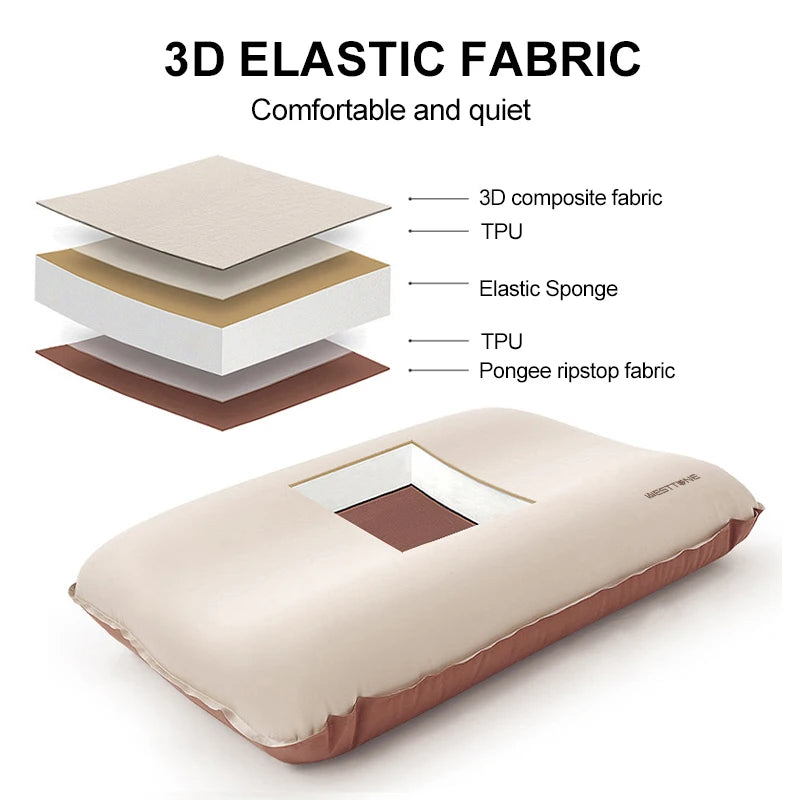 WESTTUNE Camping Pillow – Portable Self-Inflating 3D Ultralight Travel Pillow