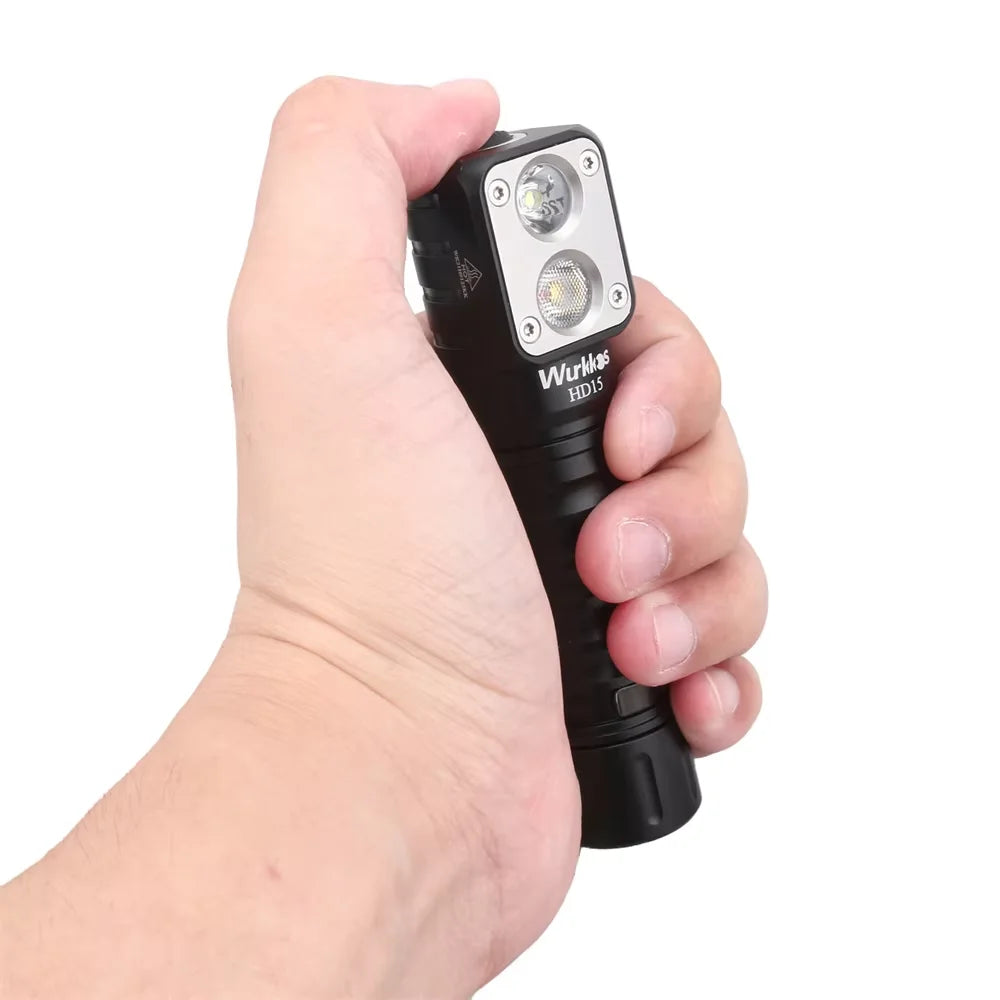 WURKKOS HD15 2000 Lumen USB-C Rechargeable Dual LED Headlamp with Red Light Option