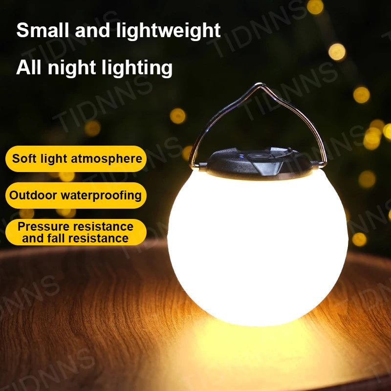 TIDNNS LED Rechargeable Camping Lantern - Portable Light with Built-in Flashlight Function
