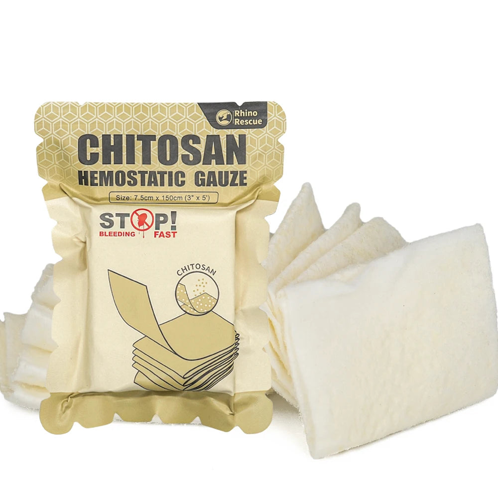 RHINO RESCUE Chitosan Hemostatic Gauze – Rapid Bleeding Control for Emergency Trauma Care