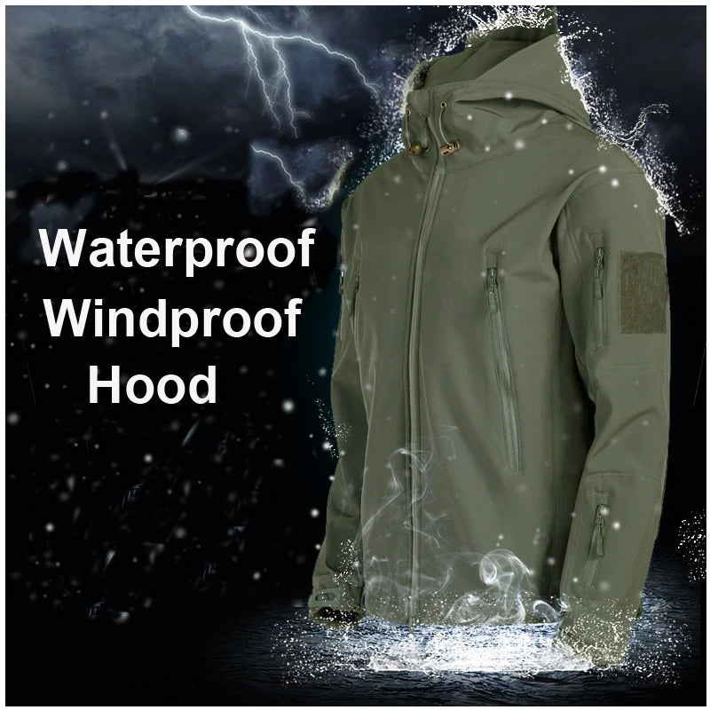 MAZEROUT Men's Tactical Fleece Softshell Jacket Waterproof